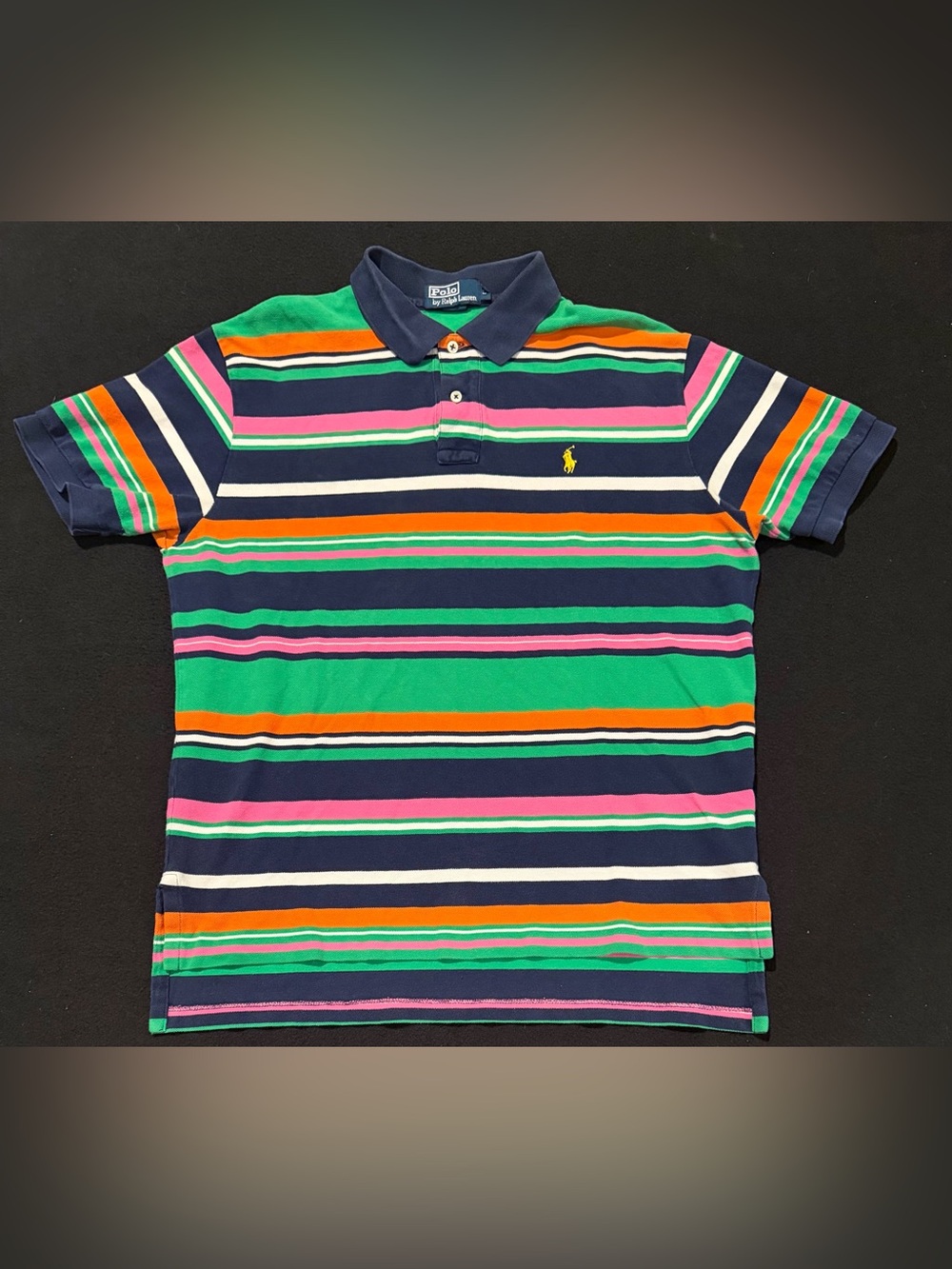 Polo Ralph Lauren Vintage Multicolor Rainbow Stripe Mens Size Large